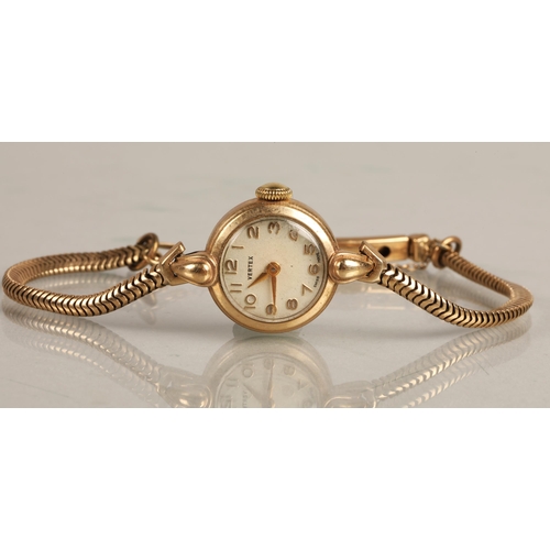 107 - 9ct gold Vertex ladies wristwatch, 15g