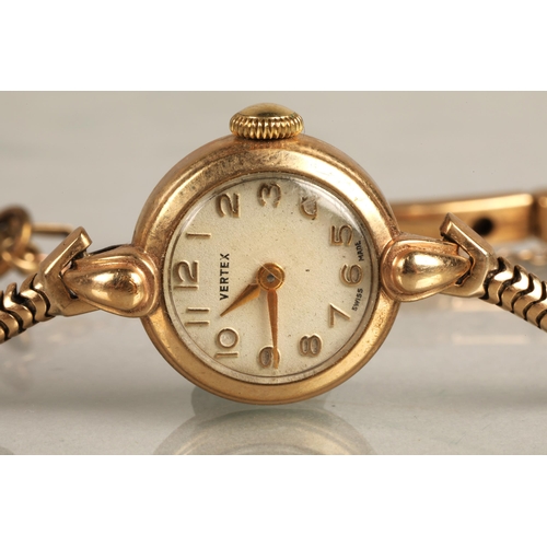 107 - 9ct gold Vertex ladies wristwatch, 15g