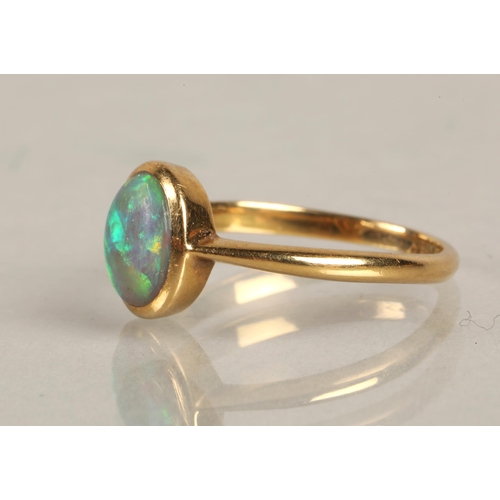 109 - 18ct gold opal ring, 2.2g, ring size M