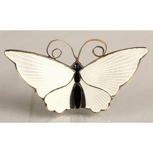 121 - David Andersen Norway, sterling silver enamelled butterfly brooch