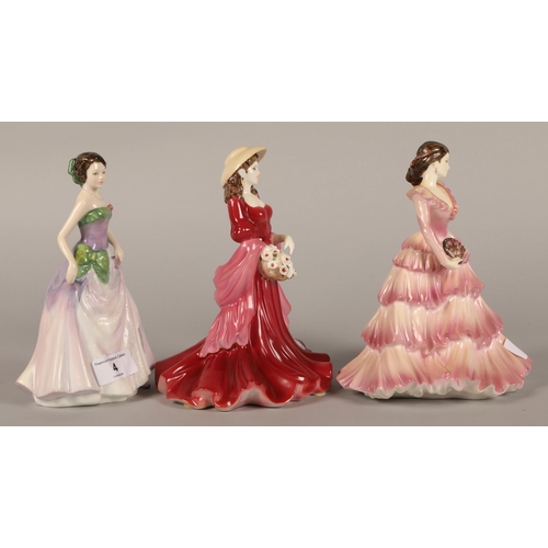 4 - Two Royal Doulton figures Jessica HN3850 figure of the year, Natashia HN4154 and a Coalport Ladies o... 