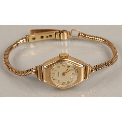 63 - 9ct gold ladies Zodiac wristwatch, gross weight 15g