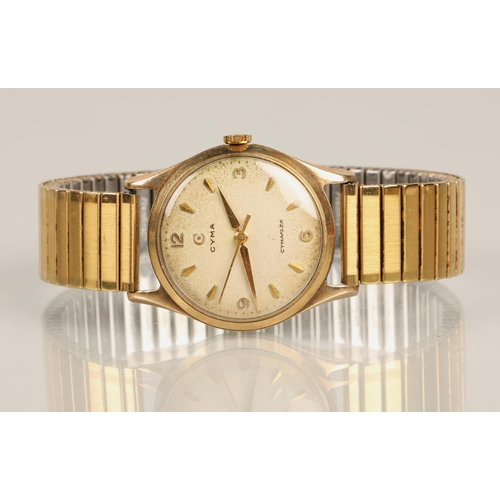 83 - 9ct gold CYMA wristwatch with expandable strap