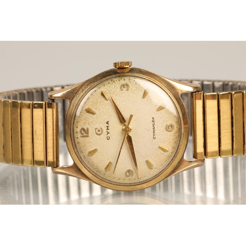 83 - 9ct gold CYMA wristwatch with expandable strap