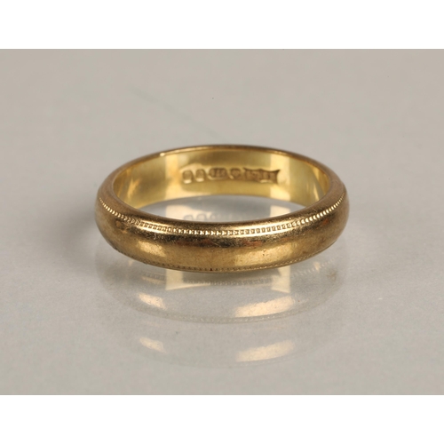 89 - 9ct gold band, 3.2g, ring size M