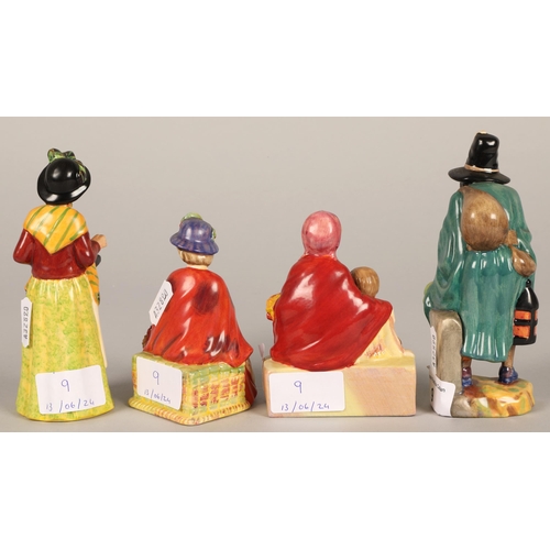 9 - Four Royal Doulton miniature Street vendor figures 