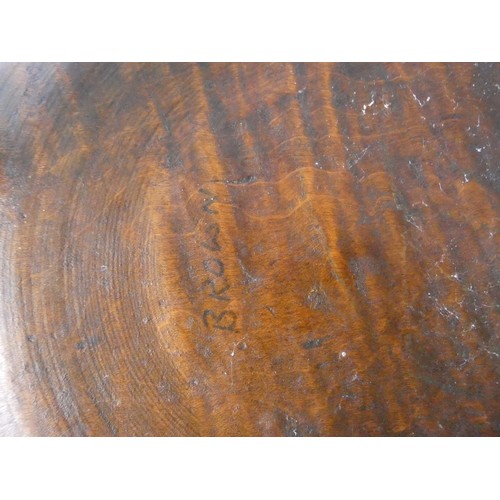 83 - Antique elm milking stool.