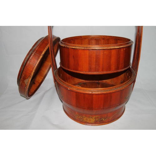 11 - Oriental wooden picnic box, 54cm high.