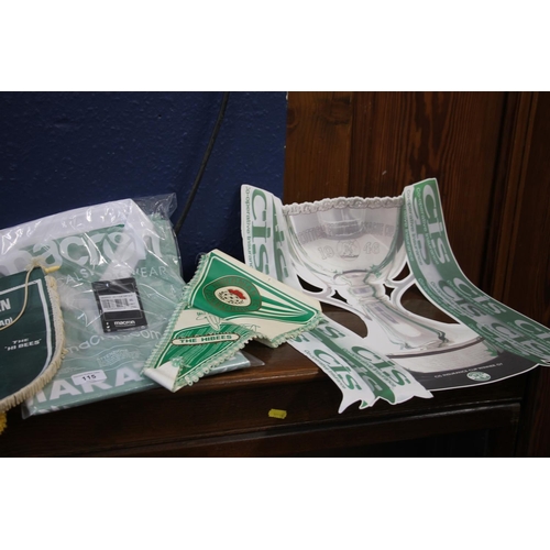 115 - Hibernian Football Club items to include a Home Shirt (4XL), pennants, programmes, etc.