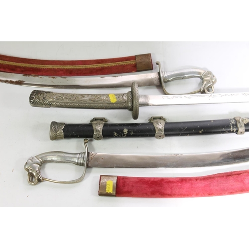 117 - Japanese style Samurai sword and two Indian swords. (3)