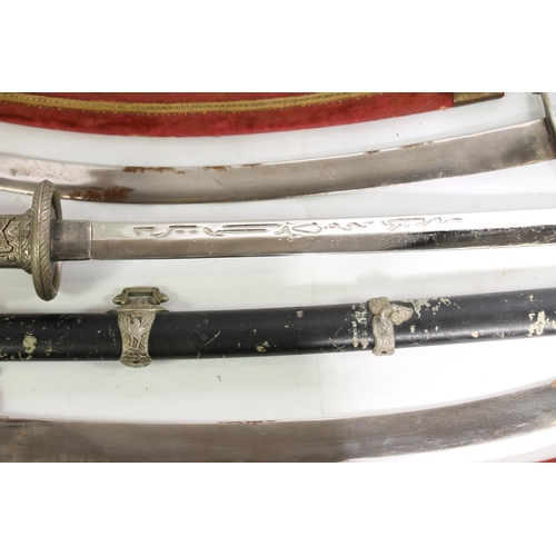 117 - Japanese style Samurai sword and two Indian swords. (3)