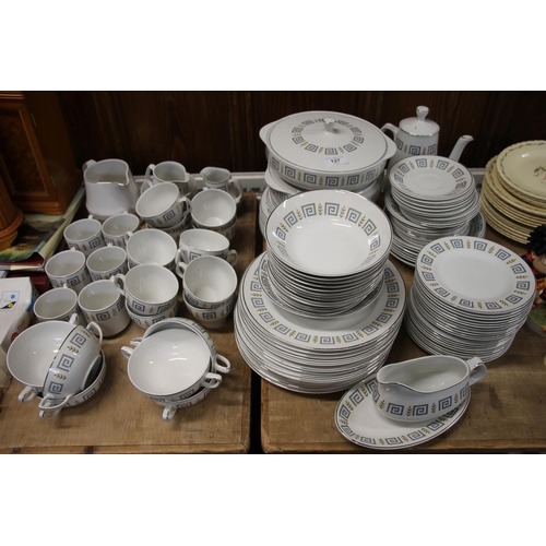 127 - Comprehensive Woods & Sons Alpine Ware dinner, tea and coffee set.