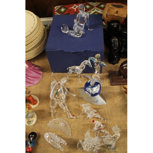 133 - Swarovski Crystal models to include Mermaid with pearl boxed, a horse, a dragon, etc.