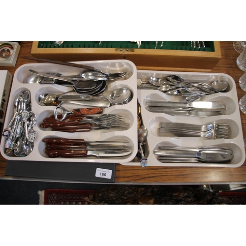 160 - Suite of Viners flatware, also Danish serving spoons by Hepe, souvenir spoons, etc.