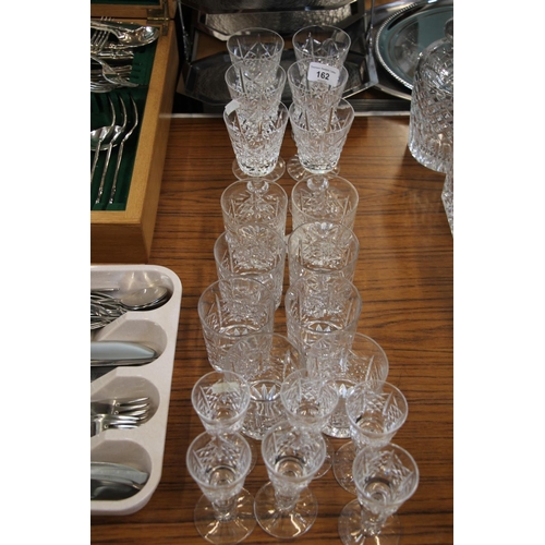 162 - Partial suite of Edinburgh Crystal glasses to include six liqueur stem glasses, eight whisky tumbler... 