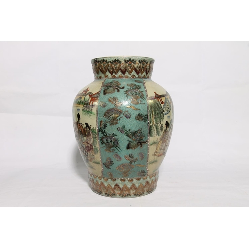 173 - Modern Japanese Satsuma style baluster vase, 36cm high.