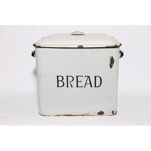 190 - Vintage enamel metal bread bin of large proportions, 37cm wide.