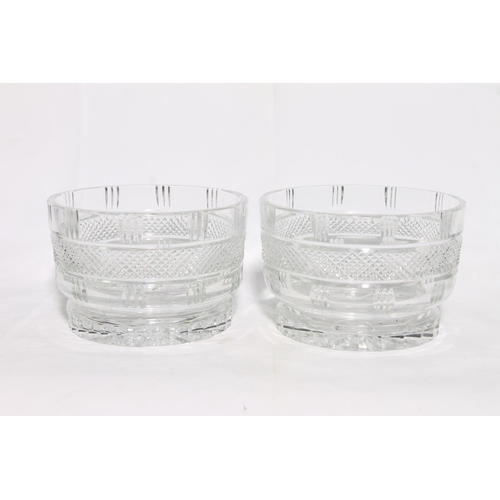 194 - Pair of cut-glass bowls with hobnail decoration, 21cm diameter