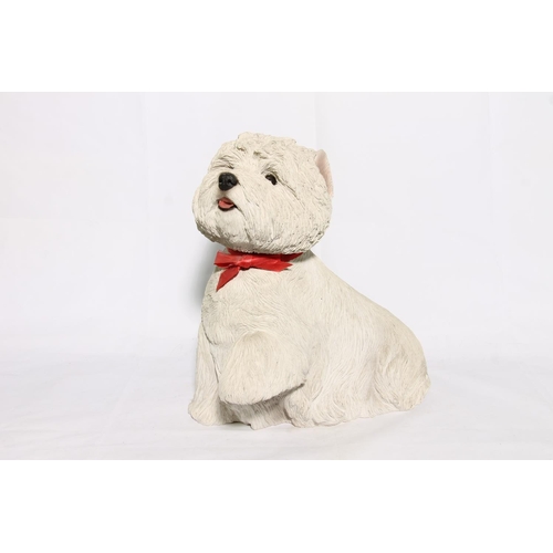 199 - Sandicast of San Diego model of a West Highland Terrier, signed to base Sandra Brue, 33cm high.