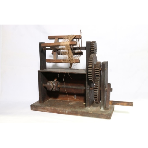 2 - Oriental wooden wool winder, 41cm high.