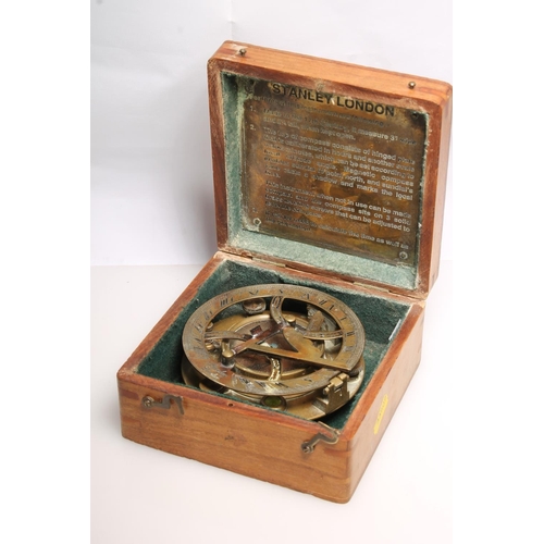 240 - Stanley of London sun dial compass in original case.