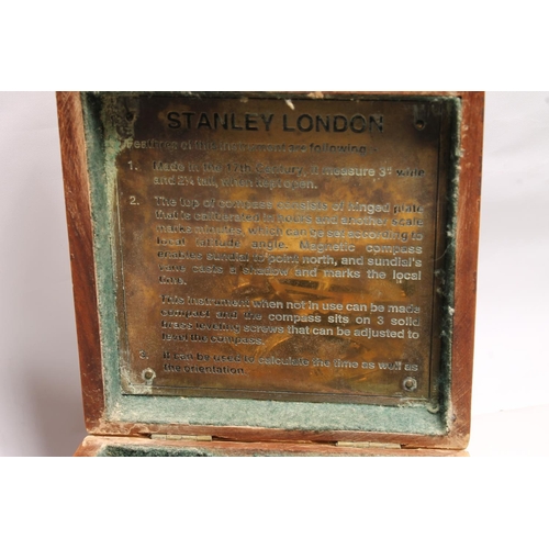 240 - Stanley of London sun dial compass in original case.