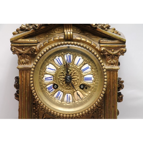 250 - French brass carriage clock with enamel chapters, the movement by a Paris maker, striking on a bell,... 