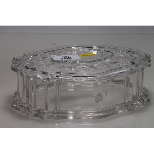 266 - French style glass jewellery casket, 20cm long.