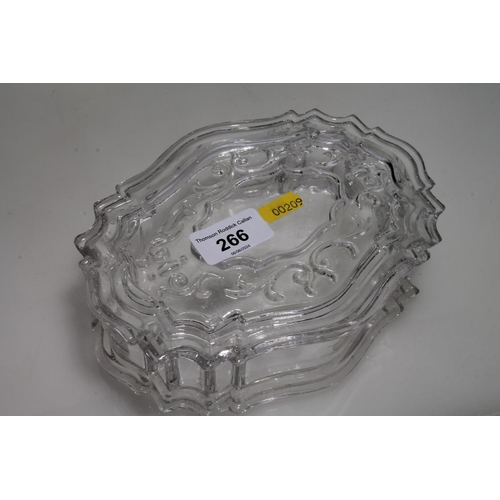 266 - French style glass jewellery casket, 20cm long.