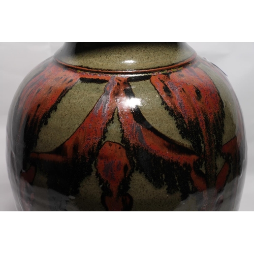 268 - Rooke Pottery of Epstein baluster vase with tenmoku glaze, impressed makers mark to foot, 36cm high.