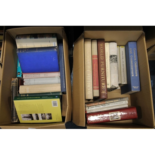 280 - Two boxes of books to include World Ceramics, World Furniture, etc.