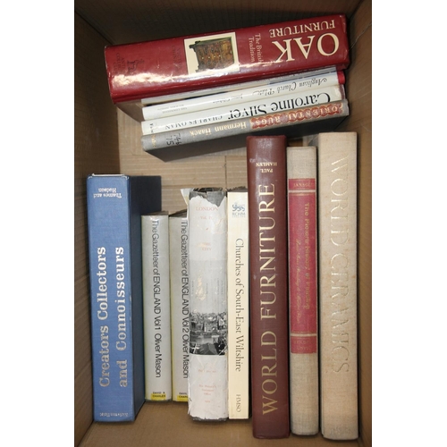 280 - Two boxes of books to include World Ceramics, World Furniture, etc.