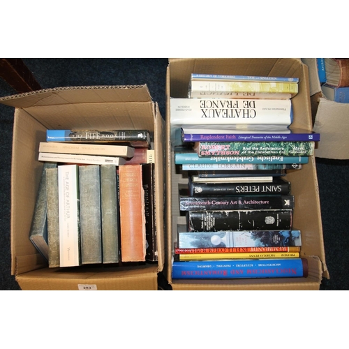 283 - Two boxes of books to include Art reference books, etc.