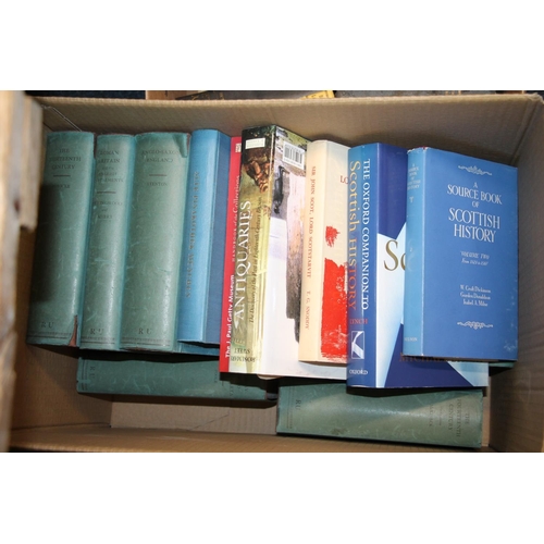 288 - Three boxes of books to include two leather bound Punch books, etc.