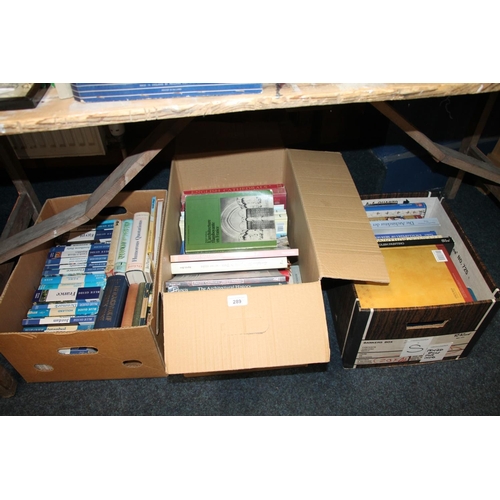 289 - Three boxes of books to include Art reference books,  Country guides, etc.