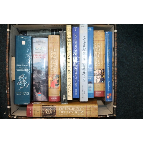 289 - Three boxes of books to include Art reference books,  Country guides, etc.