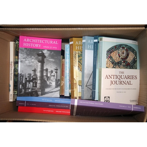 291 - Two boxes of books to include Architectural History, Royal Heritage, etc.