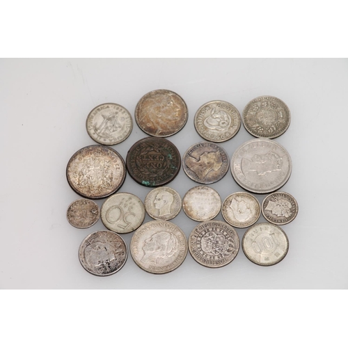 637 - Coin collection to include CANADA fifty cents 1950, USA dime 1911, HONG KONG dollar 1960, SWEDEN one... 