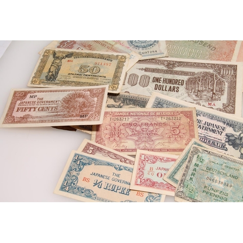 647 - Banknotes to include JAPAN, ITALY, GERMANY, USA, FRANCE, ENGLAND etc.