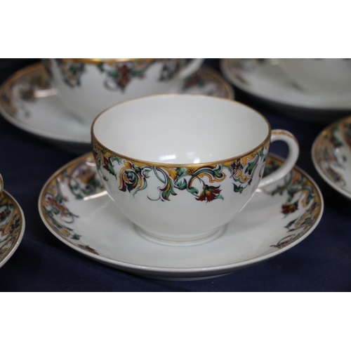 75 - Haviland Limoges floral decorated teaset retailed by John Ford & Co. of Princes Street, Edinburg... 