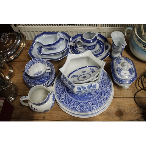 95 - Spode to include Fitzhugh dinnerware, Italian pattern dishes, bread plates, etc.