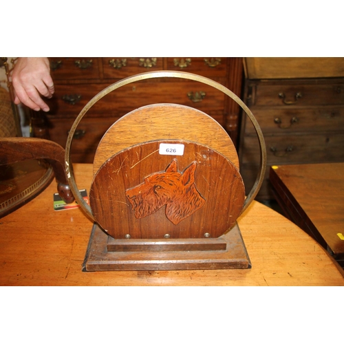 70 - Art Deco magazine rack with Scottie dog and Airedale Terrier decoration.