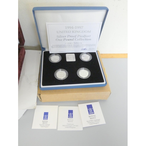 263 - United Kingdom. Two Royal Mint silver proof sets comprising of a 1994-1997 Silver Proof Piedfort One... 