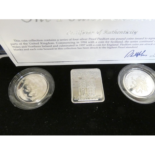 263 - United Kingdom. Two Royal Mint silver proof sets comprising of a 1994-1997 Silver Proof Piedfort One... 