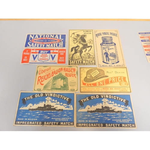 385 - Collection of early 20th century matchbox covers / labels to include Felix ''The Film Cat'', Domino ... 