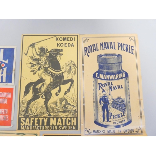 385 - Collection of early 20th century matchbox covers / labels to include Felix ''The Film Cat'', Domino ... 