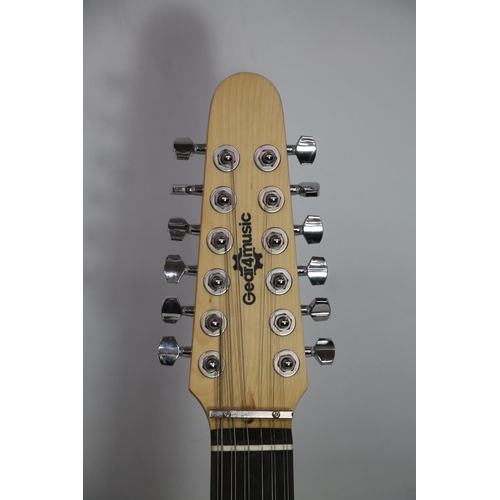 406 - Gear 4 Music 12 string electric guitar in natural colour.