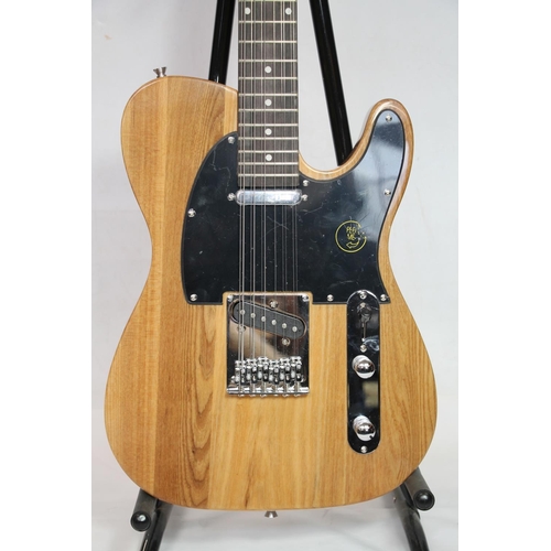 406 - Gear 4 Music 12 string electric guitar in natural colour.