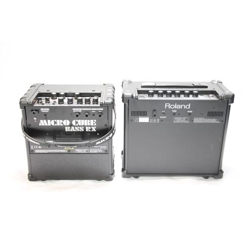 447 - Roland Micro Cube Bass RX amplifier and a Roland Cube 10GX amplifier. (2)