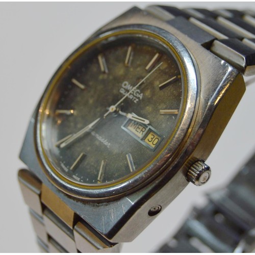 187 - Omega Seamaster quartz gent's wristwatch, c. 1980s, with stainless steel case and strap, baton indic... 